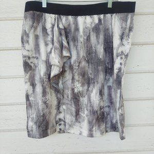 Grey and White Tie-Dye Ruffle Skirt Vera Wang Size XL